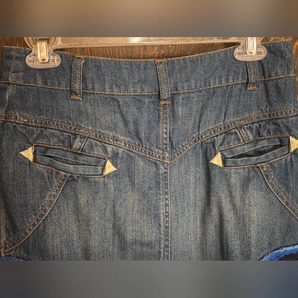 Oilily Blue Denim Pencil Skirt with Colorful Accents - Picture 9 of 15